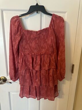 Long-Sleeve dress— Dusty Rose